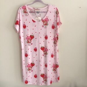 munki munki Strawberry Shortcake Pink Heart and Bear Print Sleepwear Valentines